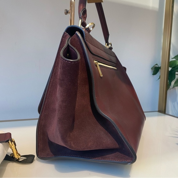 Celine Medium Trapeze  Burgundy - Picture 3 of 7
